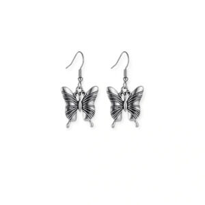 Silver Butterfly Dangle Earrings